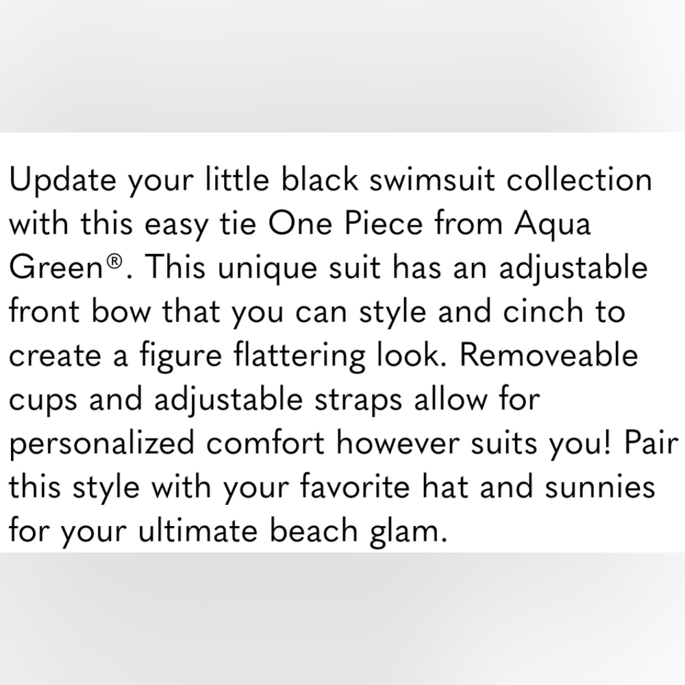 Aqua Green Black Waist Tie One Piece Swimsuit Vacation Beach Resortwear - Picture 5 of 15